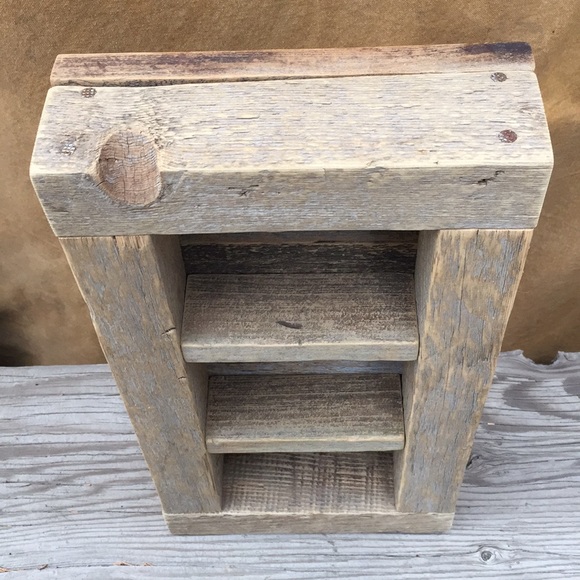 Handmade Rustic Barn Wood Essential Oil Shelf - Picture 7 of 9